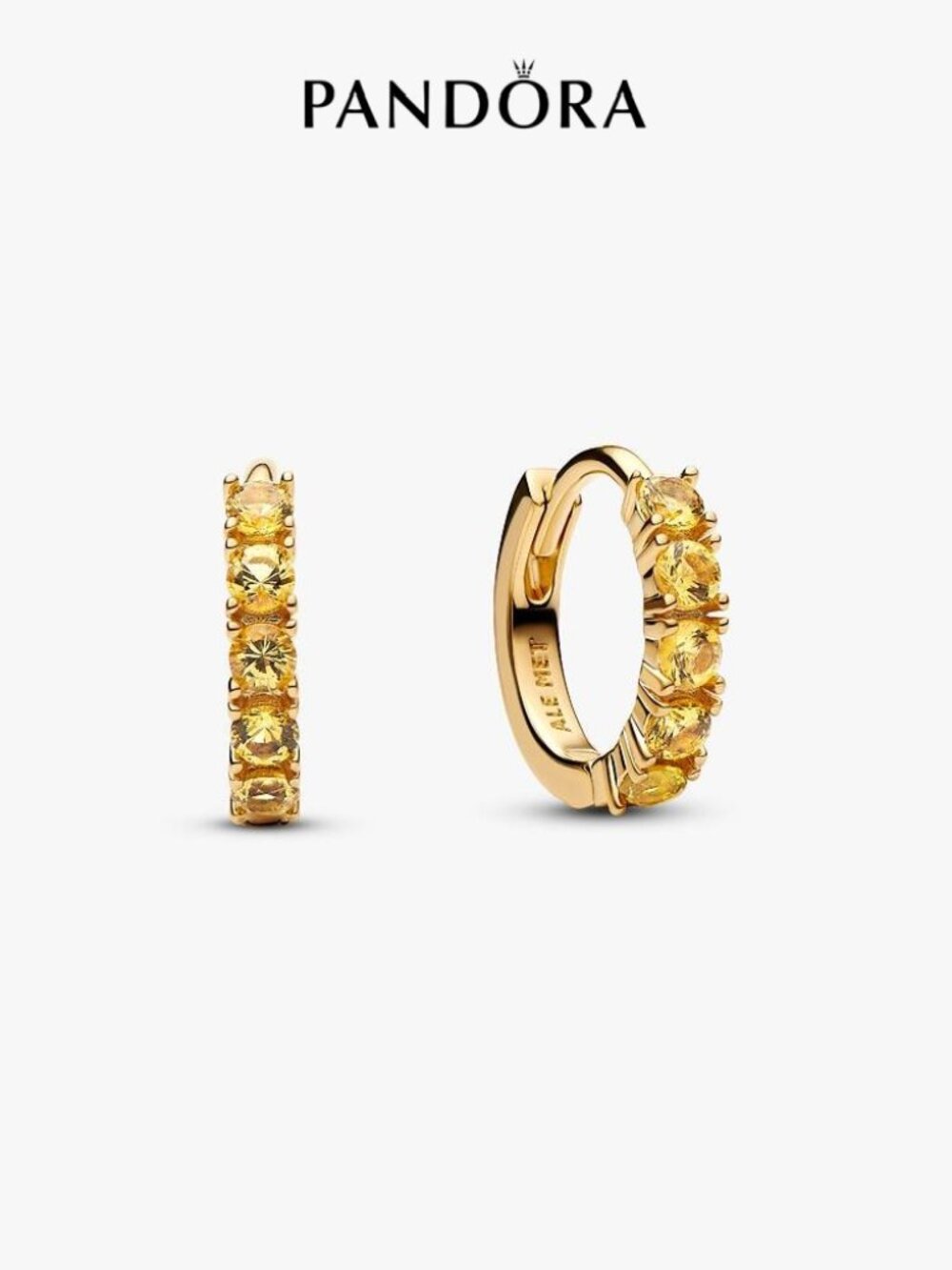 Pandora Yellow Huggie Earrings
